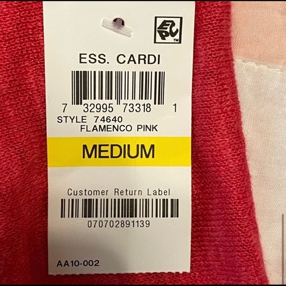 ALFANI OPEN FRONT LINEN BLEND CARDIGAN FLAMENCO PINK NWT S M - Picture 10 of 12